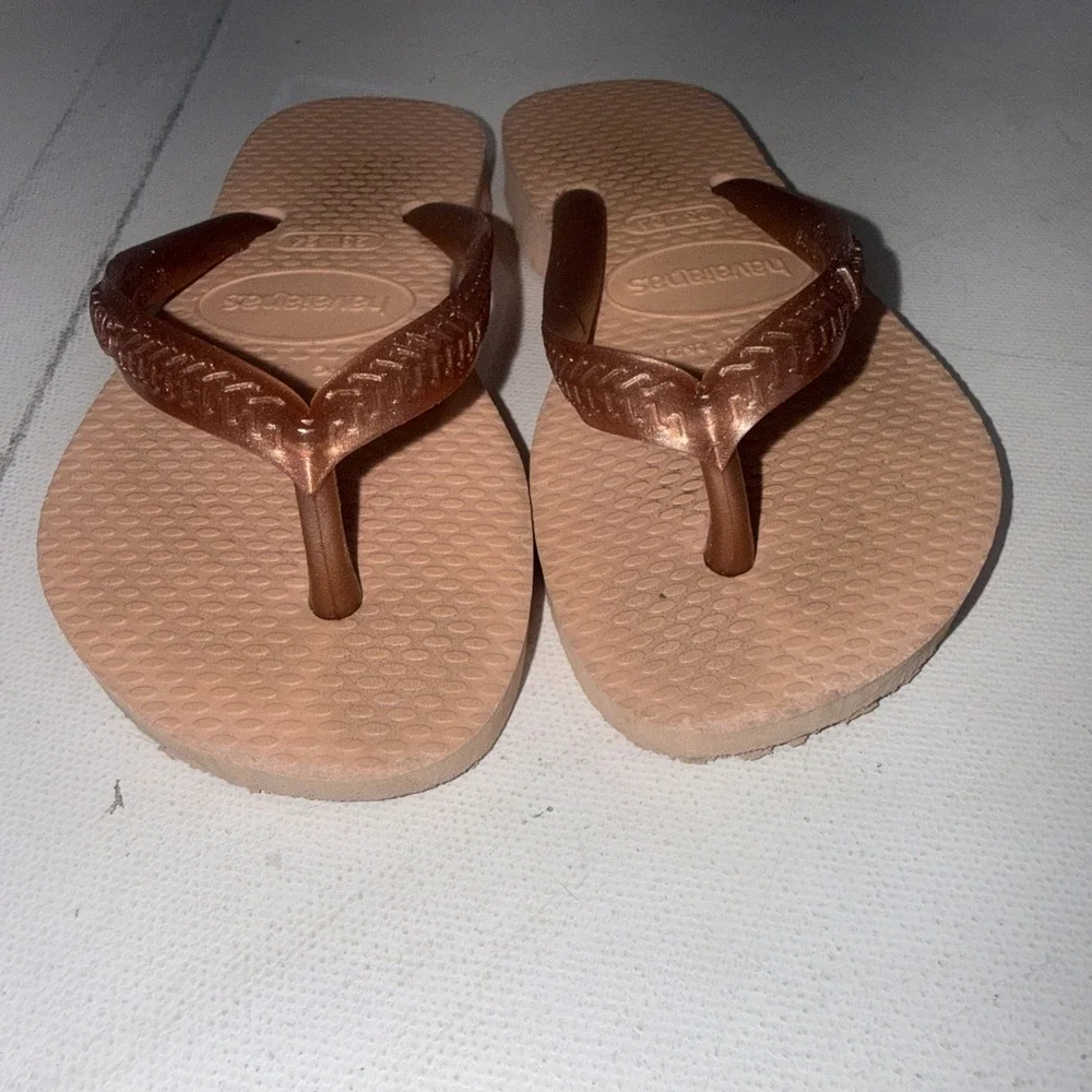 Havaianas Top Trend Pink Rose Shimmer  Flip Flop Sandals Kid's Toddler Size 9C